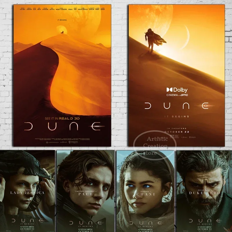 Dune Sci-Fi Movie  Canvas Posters and Prints Wall Art Canvas Timothee Chalamet Portrait Art Painting Living Room Home Art Decor