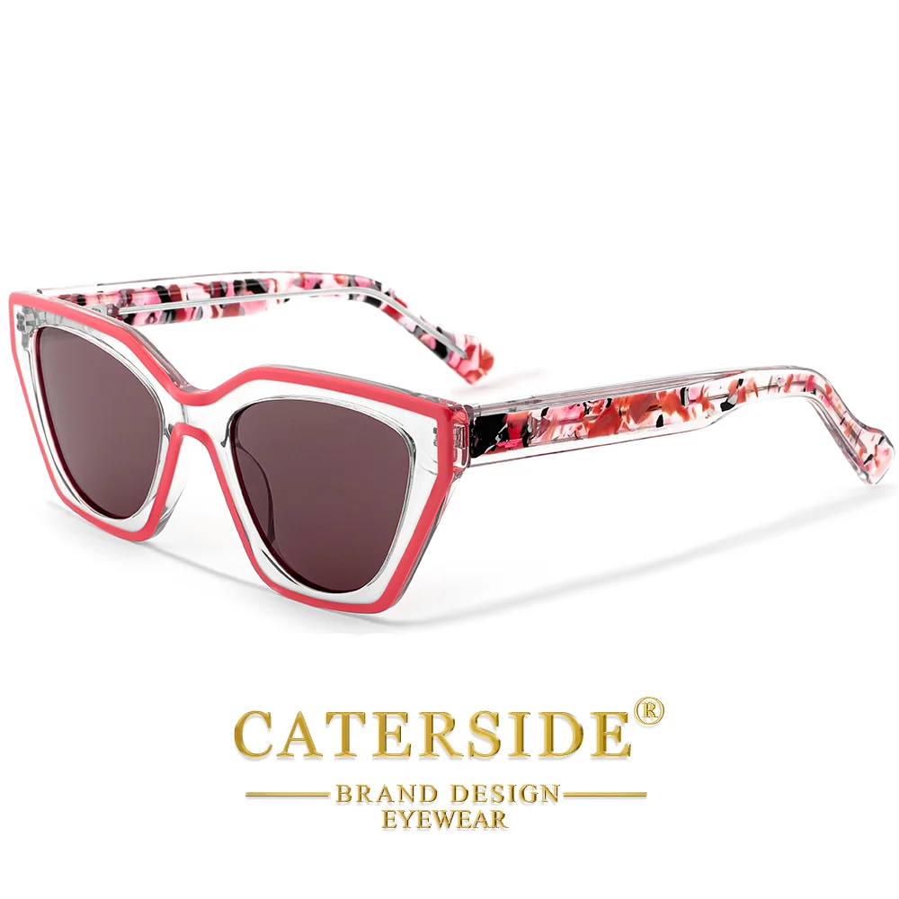 CATERSIDE Damen Mode Polarisierte Sonnenbrille Luxus Acetat Katzenaugen-Rahmen Herren Outdoor Sport Fahr- und Dekorationsbrille UV400 – Detail 11
