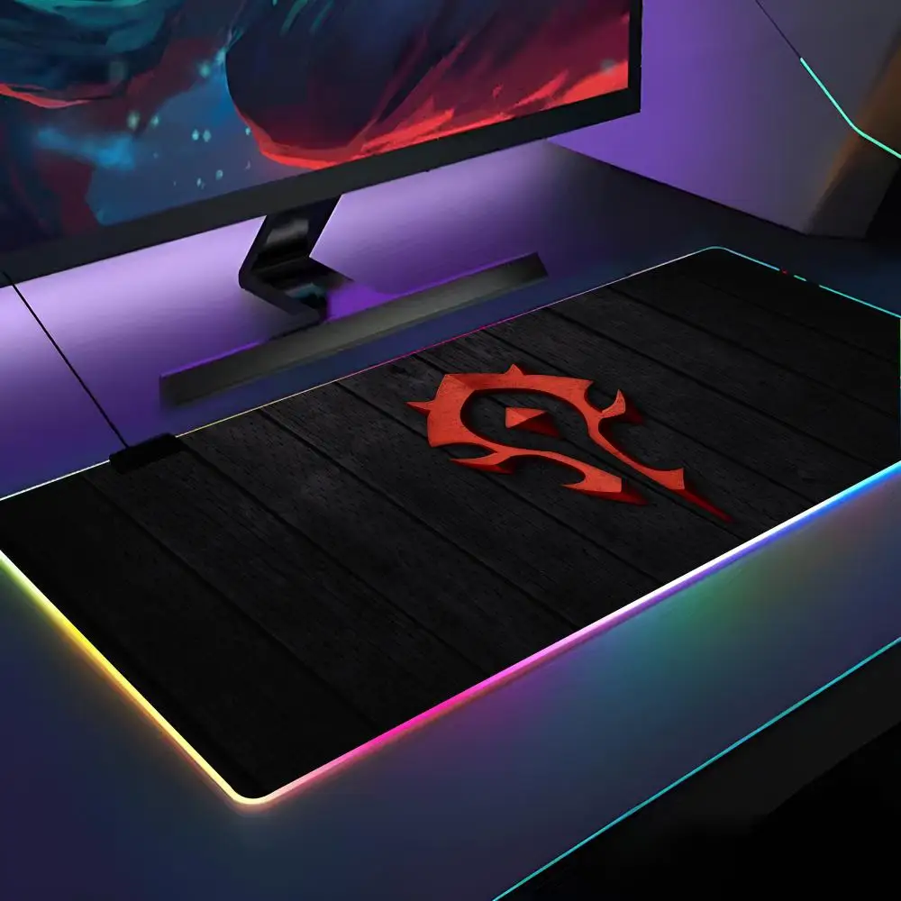 

W-world Of Warcraft Mouse Pad RGB Backlit Mouse Pad Laptop Mouse Pad Laptop Gamer Computer Desk Gaming Accessories