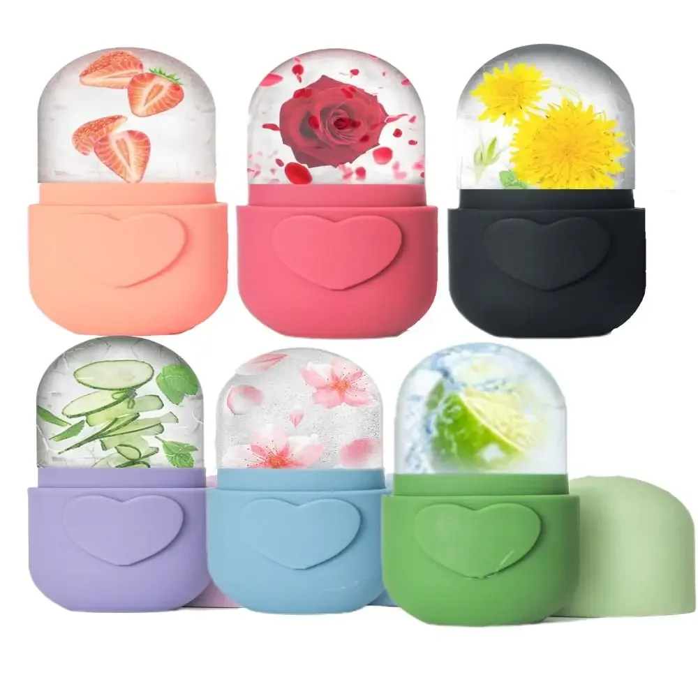 Ulepszony silikonowy wałek do twarzy z lodem Narzędzie do pielęgnacji skóry Lifting twarzy Konturowanie Tace na kostki lodu Masażer do twarzy wielokrotnego użytku