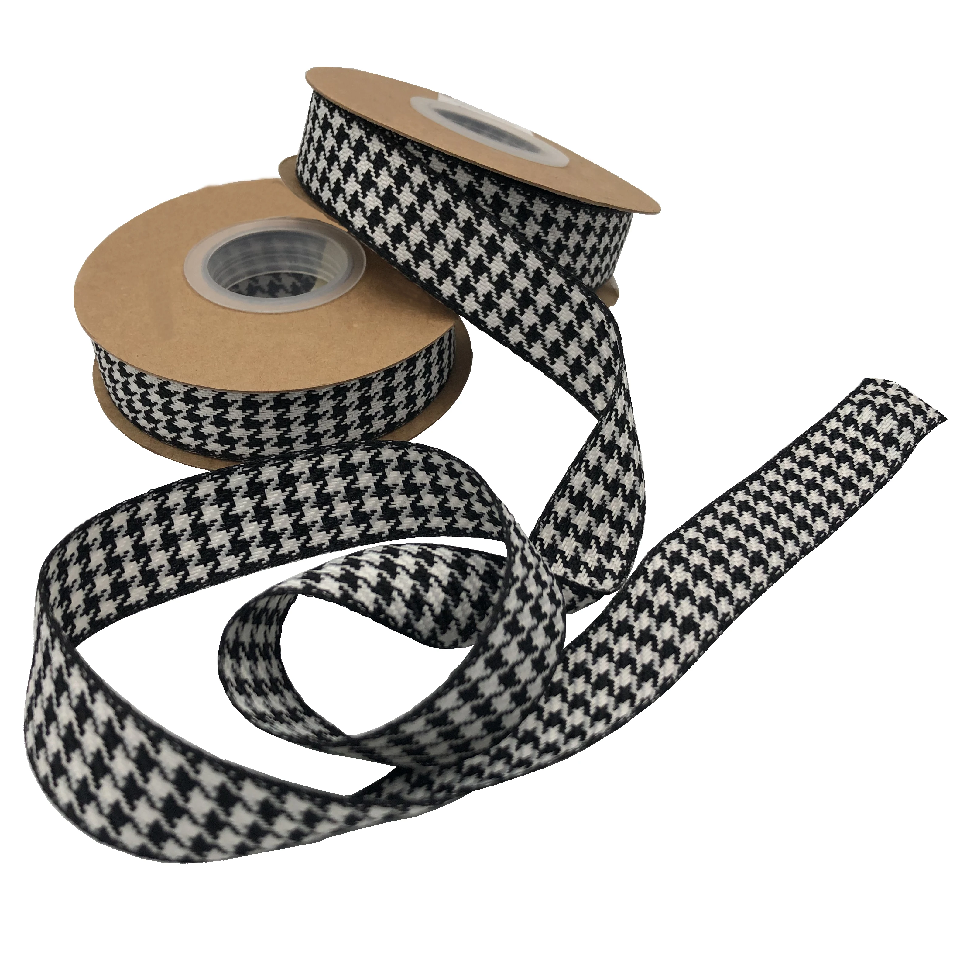 

1Inch Craft Ribbon Imitation Wire Edge Linen Ribbon Plaid Ribbon for Gift wrapping, Christmas Decorations12Yard Per Roll