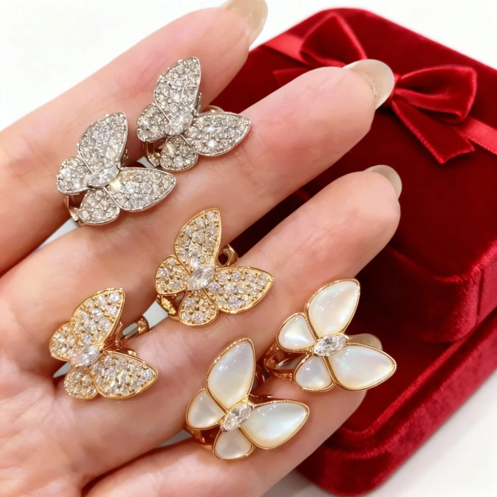 

Premium Jewelry Exquisite White Shell Butterfly Earrings Ladies Temperament Luxury Gift For Friends
