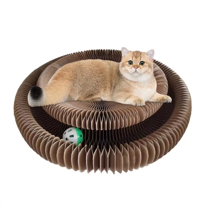 Cat Scratching Post Creative Cat Scratcher Ramp Transformable Cat Accordion Toy Interactive Scratch Tunnels Toy With Bell Ball