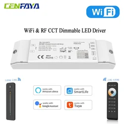 CENFAYA WiFi TUYA CCT LED Driver KIT Smart Dimmable Driver Works with Alexa and Google Home 2.4GHz RF 4 Zone Remote Controller
