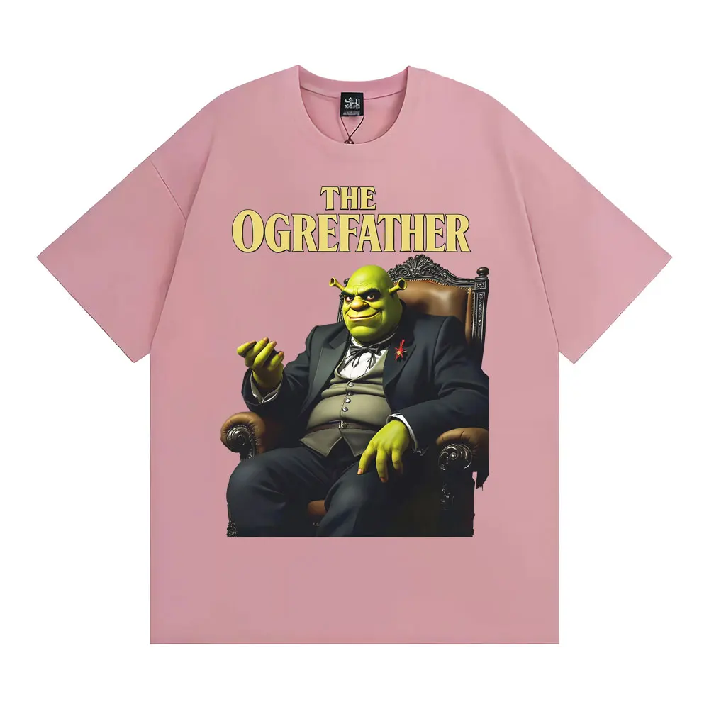 تي شيرت The Ogrefather مضحك Shrek مافيا تي شيرت رجالي ونسائي على الموضة ملابس الشارع الشهير تي شيرت رجالي صيفي قطني كبير الحجم تي شيرت #5