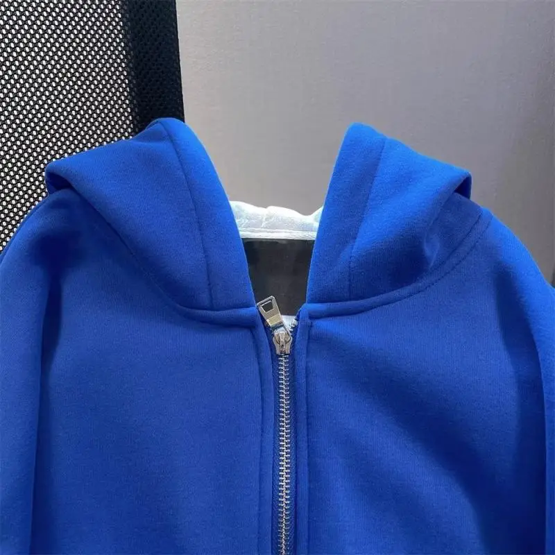 Kawaii Disney Stitch Cartoon Cute Klein Blue Stitch Ear Hooded Sweater Couple Autumn/winter Cardigan Coat Gifts for Friends