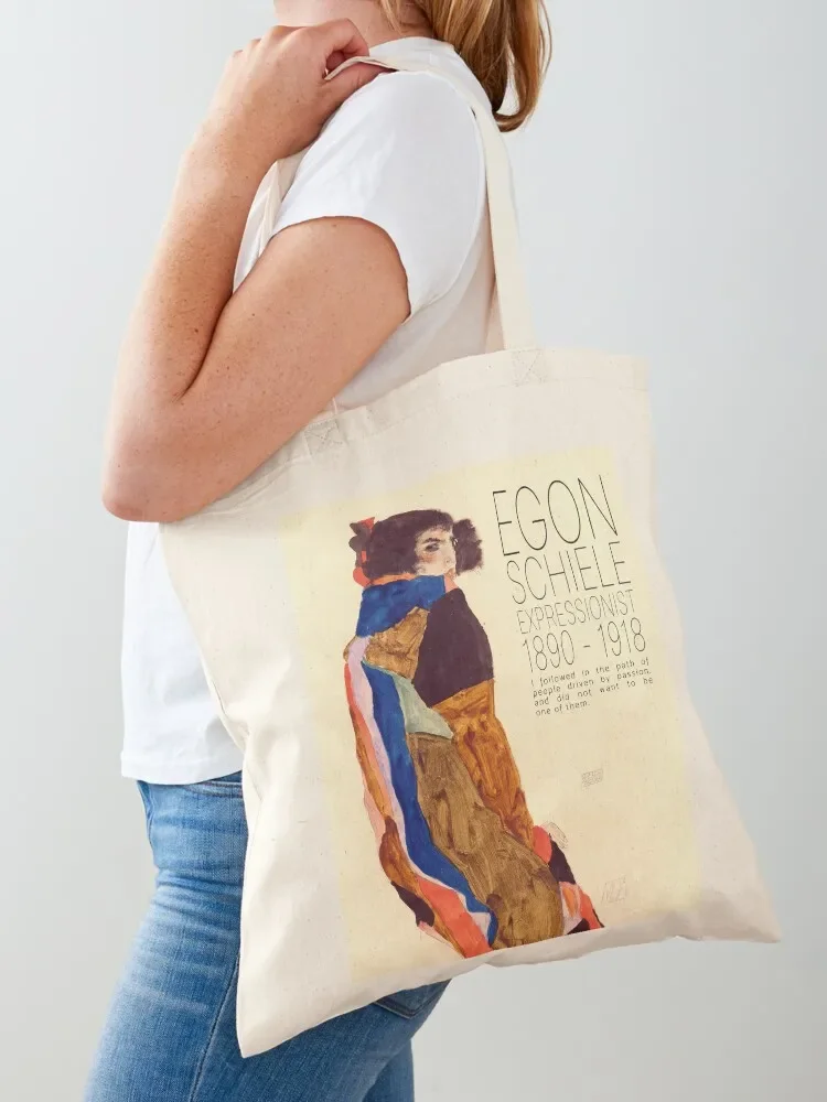 Egon Schiele Portrait of Moa with Quote by Schiele Tote Bag Gift bag Large bags for women Tote Bag