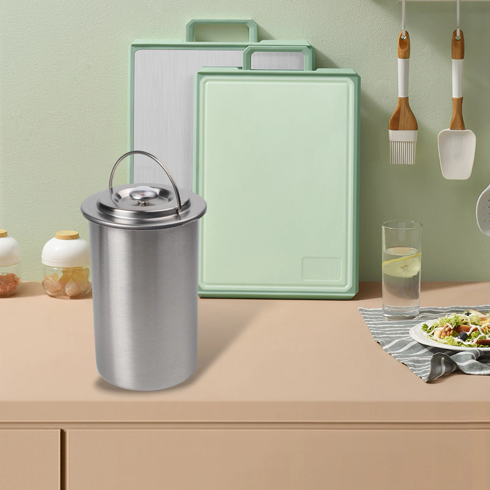 

Barbecue 7.08 X 4.33 X 3.94 Inches Cooking Set Built-in Thermometer Detachable Parts Easy To Clean Design Backyard BBQ