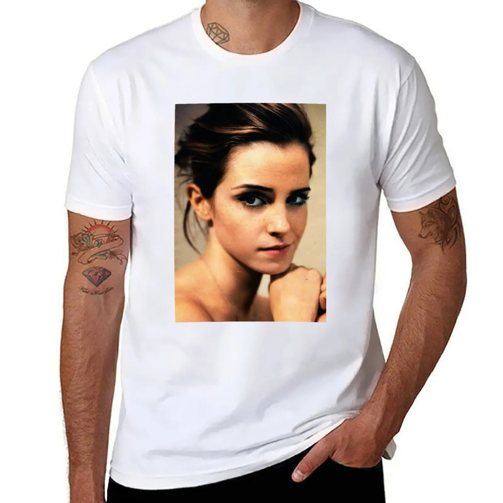 

Emma Watson T-Shirt man t shirts high quality luxury brand man t shirt graphic T-Shirt