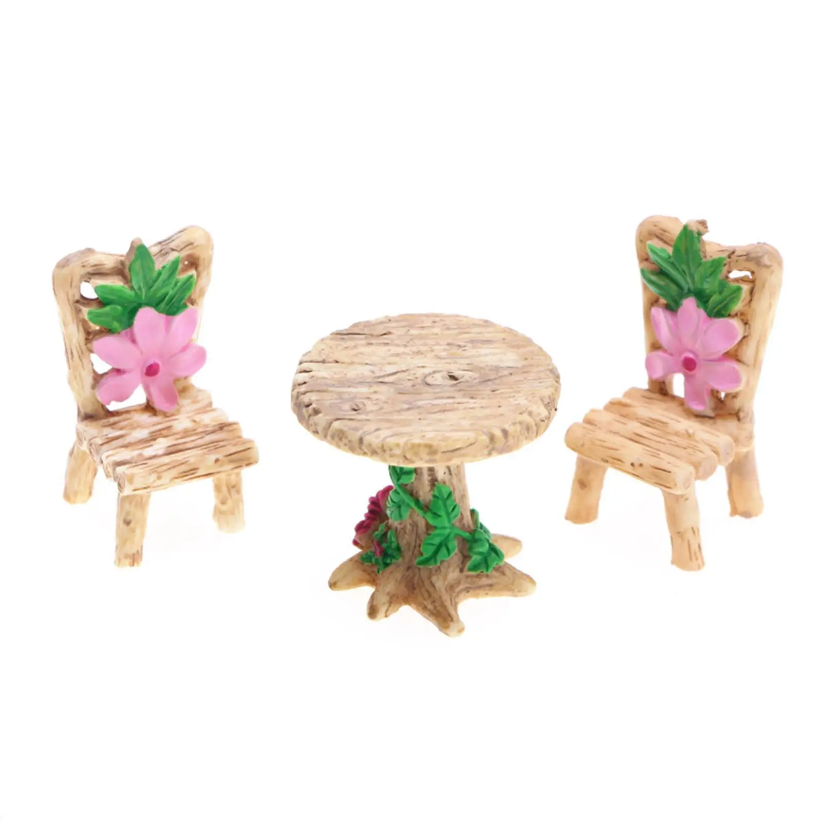 Juego de sillas de escritorio de hadas para comedor, decoración de silla de mesa de estilo europeo 1:12, Mini