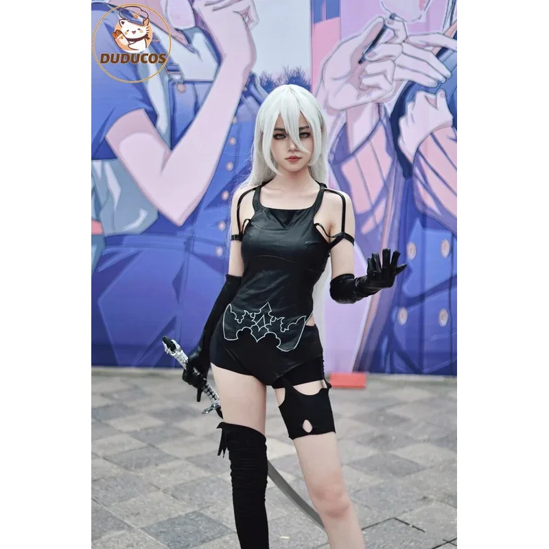 

DUDU R Game NieR:Automata A2 Косплей Костюм Парик Сексуальный Черный Боевой Костюм Для Девочки Красивый Хэллоуин Вечеринка A2 Наряд Для Ролевых Игр