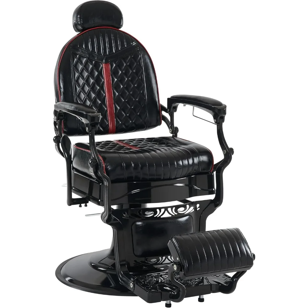 Heavy Duty Metal Vintage Barber Chair All Purpose Professional Hydraulic Reclining Salon Beauty Spa Chair Styling Equipment