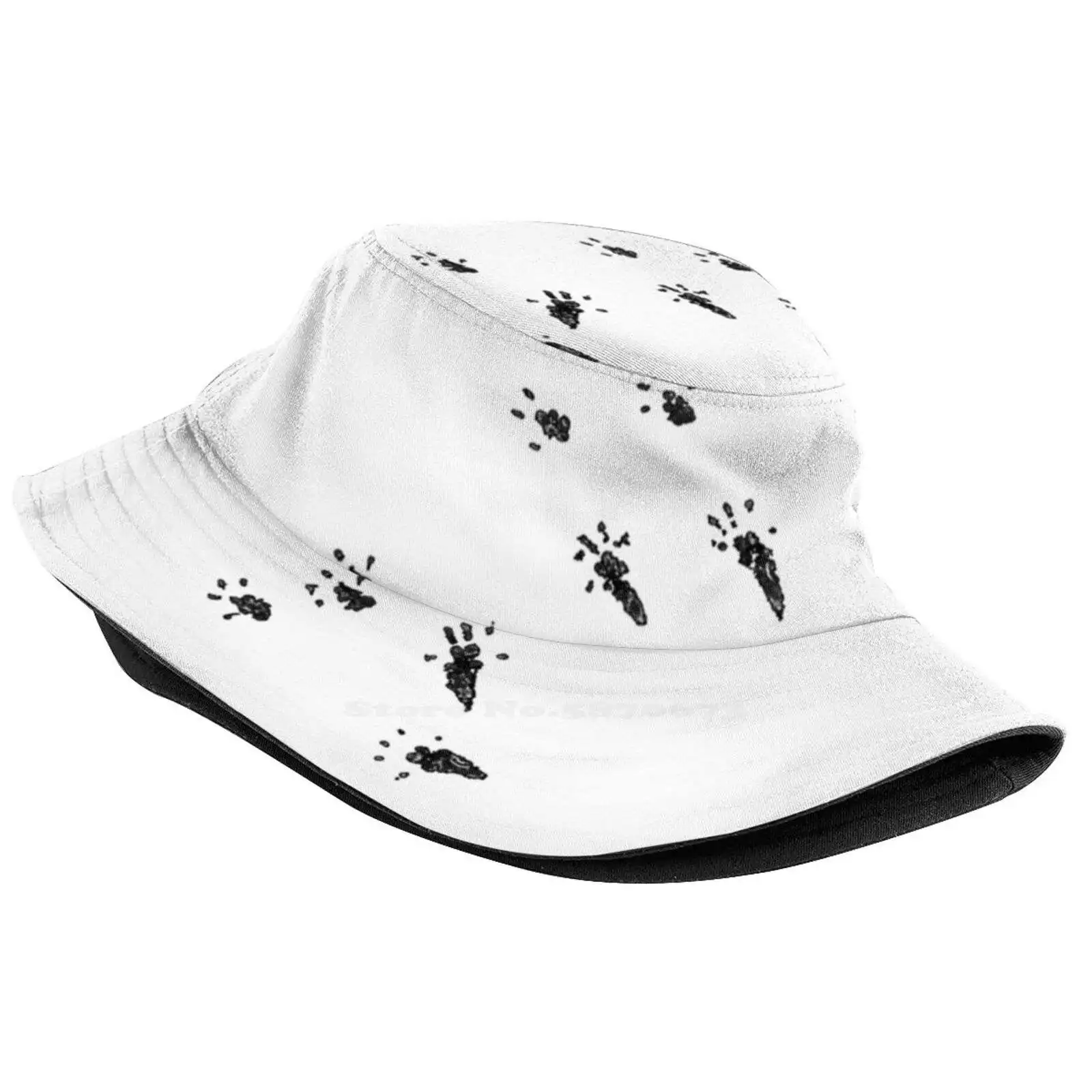 Rat Prints Foldable Panama Bucket Hat Cap Foot Paw Feet Pet Fancy Rat