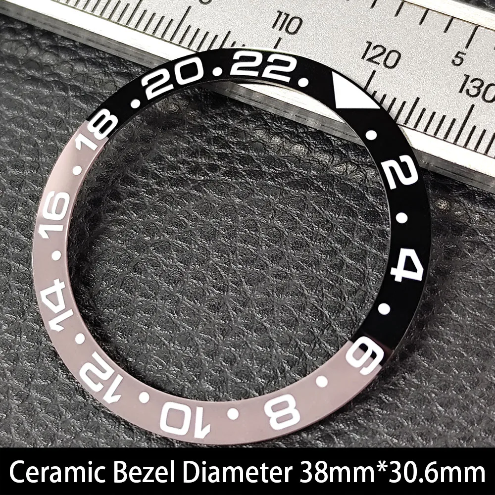 38mm*30.6mm ceramic/aluminum watch bezel Insert ring bevel luminous GMT Watch Replacement parts accessories