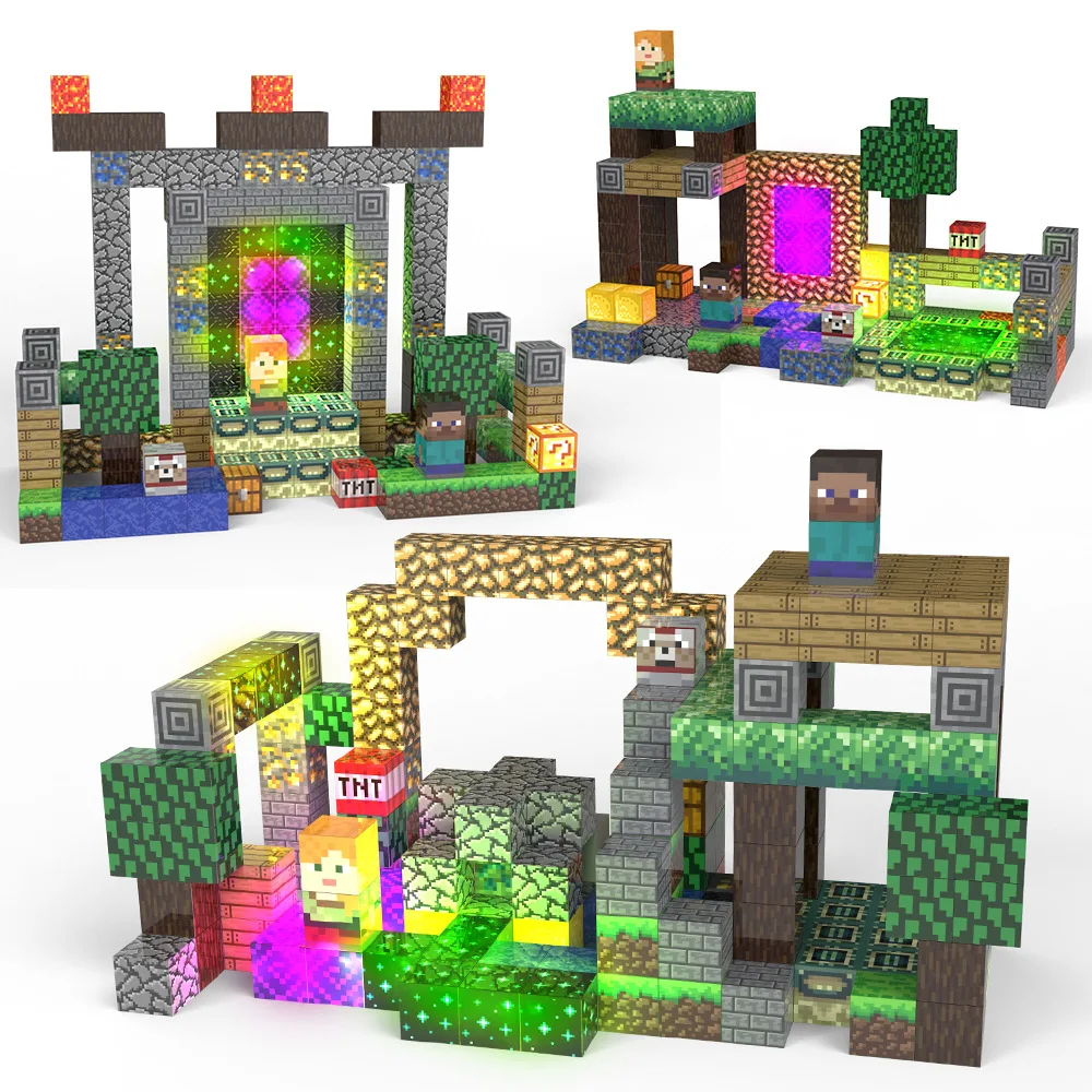 180 pièces blocs magnétiques ensembles enfant jouets de construction 2 cm Cubes magnétiques modèle mondial avec Cubes de construction légers tige sensorielle cadeaux pour tout-petits