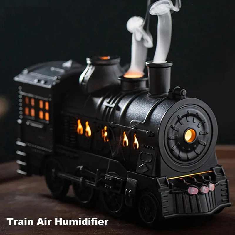 

Train Aromatherapy Diffusers Air Humidifier Mist Maker Fragrance Essential Oil Retro Difusor Remote Control EU Plug