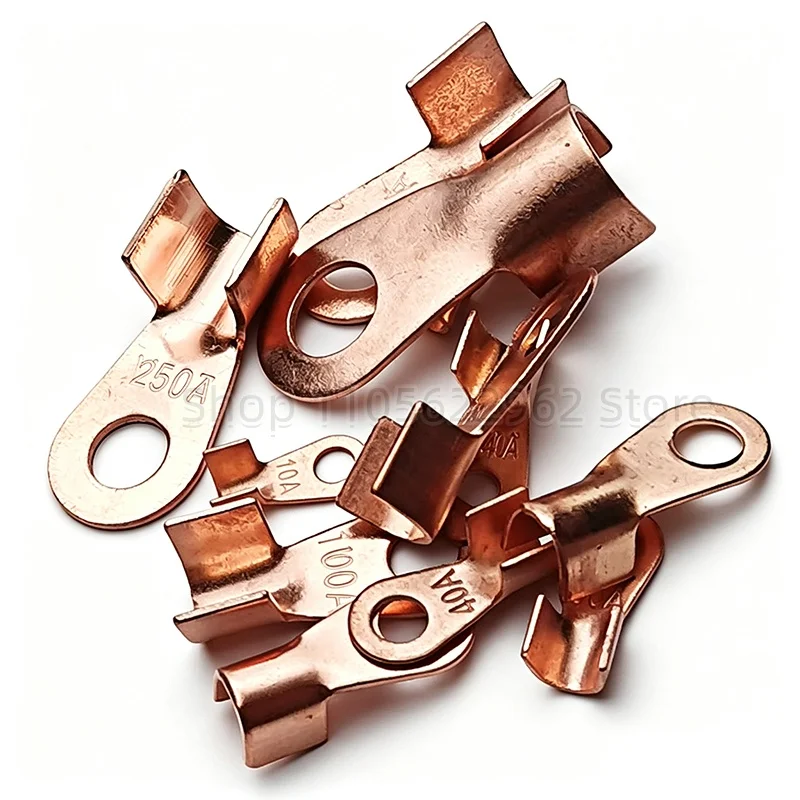 5Pcs OT Wire Terminal 3A 10A 20A 30A 40A 50A 60A 80A 100A  Red Copper Bare Nose Lugs Crimp Open Mouth Cable End Connector Splice
