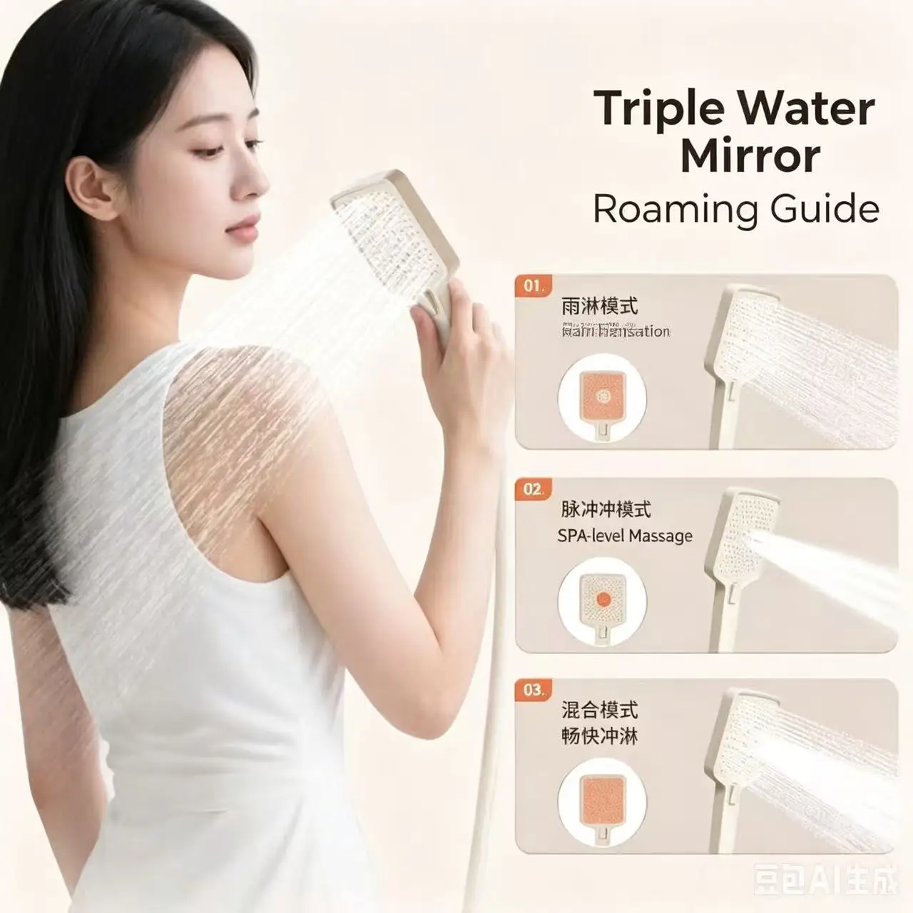 Shower Faucet Set with Thermostatic Valve & Air-Pressure Technology, Heavy-Duty 59A Brass Body
