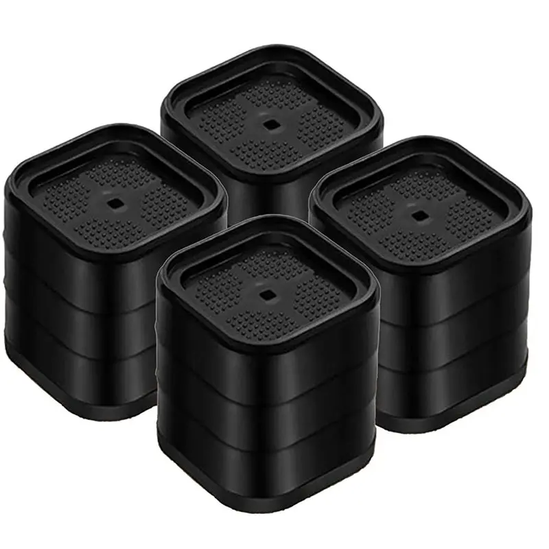 DTA4-Adjustable Furniture Risers 4-Pack-Square For Bed Frame Risers, Stackable Leg Support For Sofa, Couch, Table, Chair