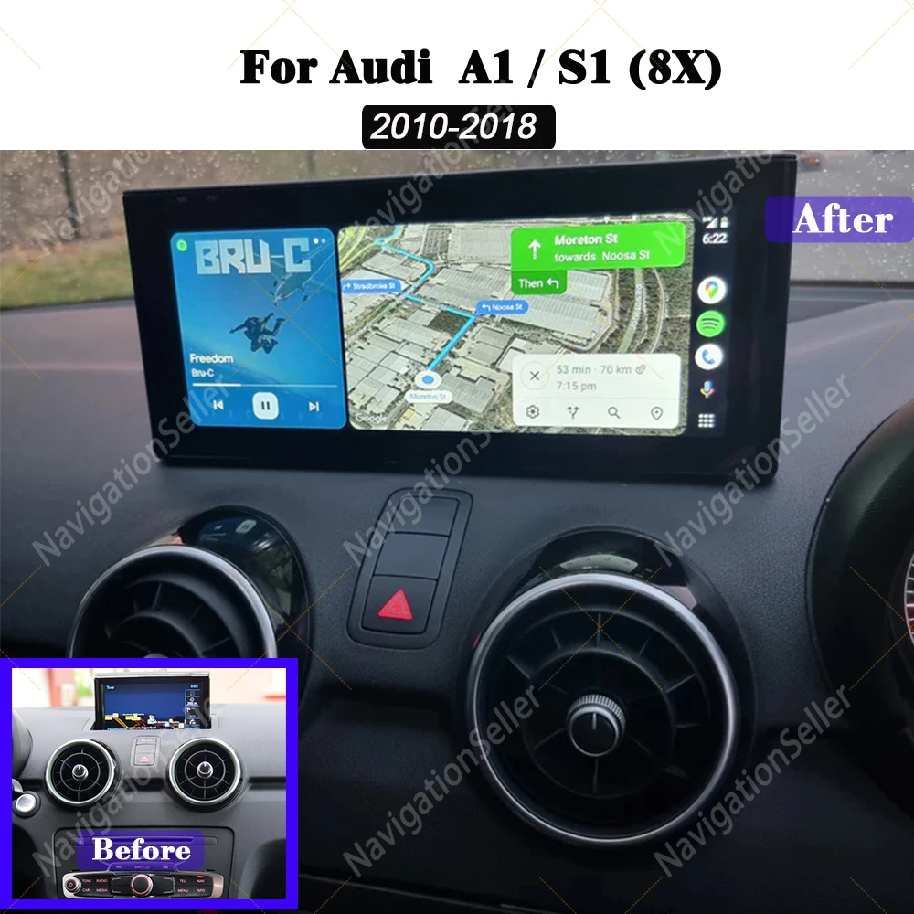 

VIGOHI Carplay Stereo Upgrade For Audi A1 S1 8X RMC MMI 3G Android Auto Radio Navigation Touch Screen Display Multimedia WIFI BT