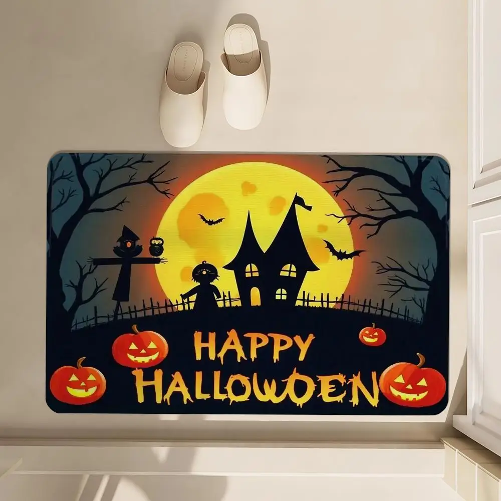 

Happy Halloween Floor Mat Soft Diatom Bathroom Absorbent Floor Mat, Toilet Of The Bathroom, Household Floor Mat, Door Mat Carpe