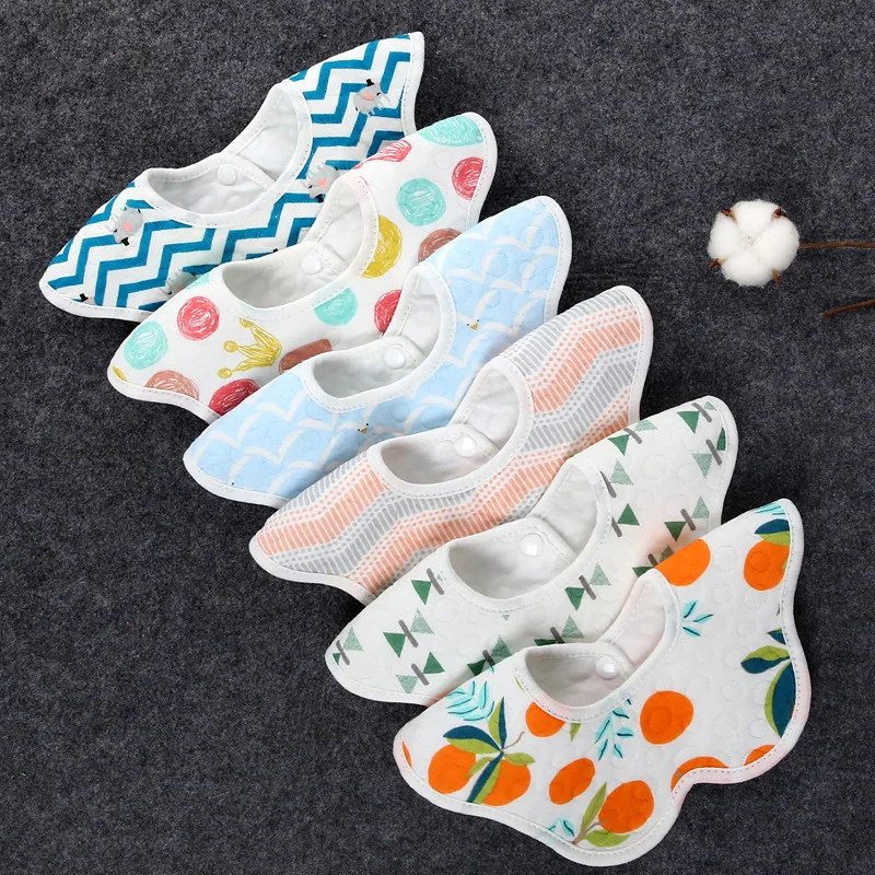 Waterproof Baby Feeding Bibs 360 Degree Petal Infants Cute Cotton Yarn Saliva Towel Newborn Toddler Soft Burp Cloth For Kids Bib