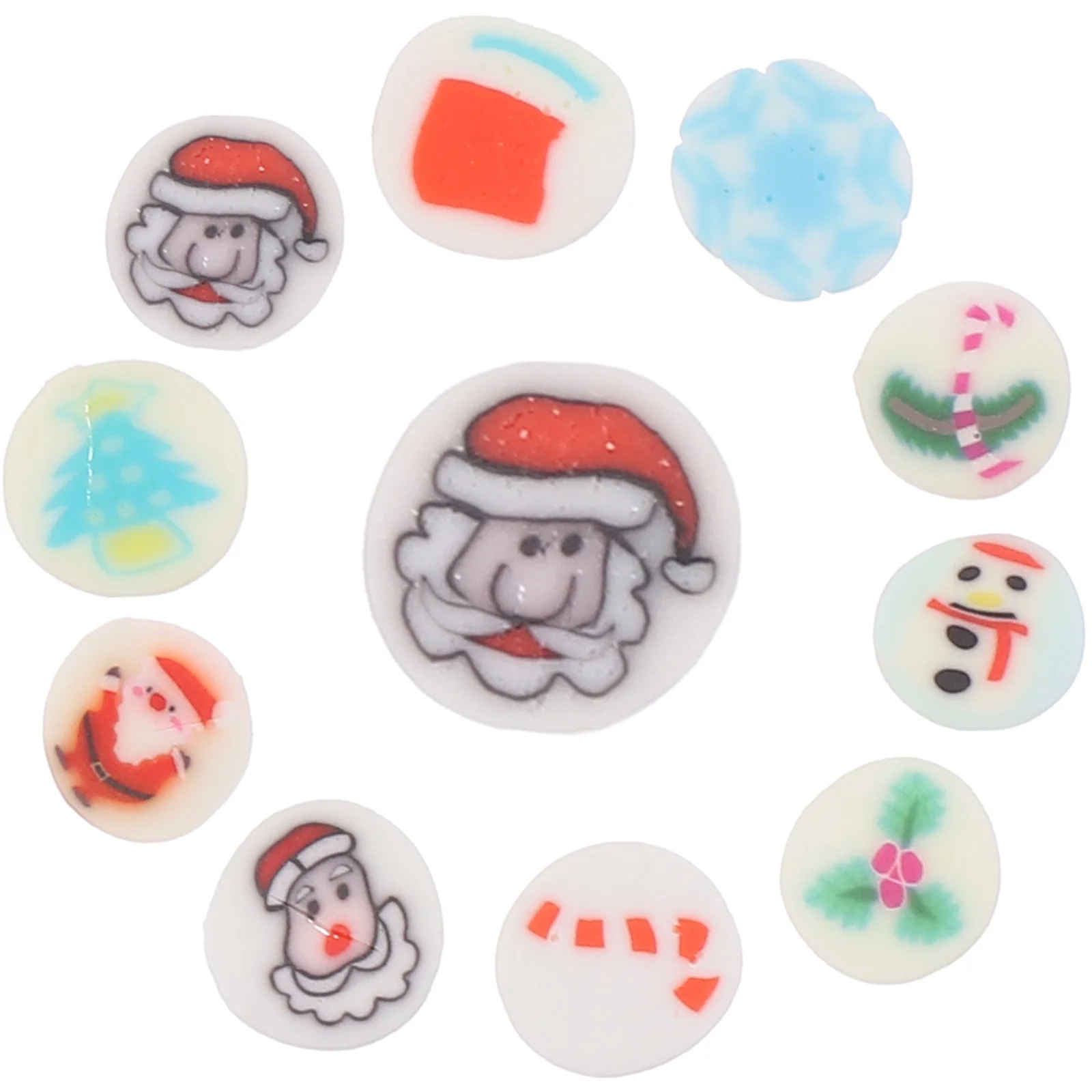 

1000Pcs Soft Clay Fruit Slices Nail Art Pieces Assorted Christmas Patterns Easy Apply 3D Nail Stickers Decorations for Manicure