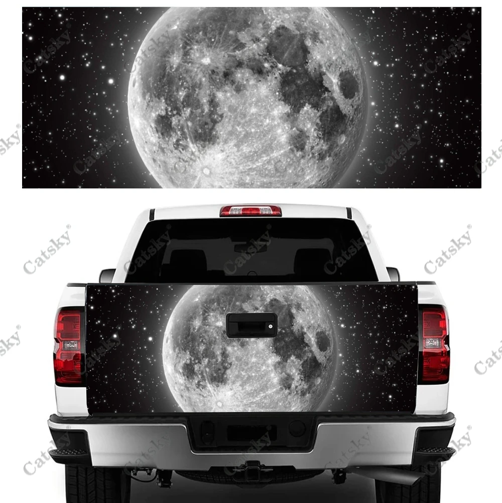 Galactic Planets and Stars Car Accessories Tail Trunk Protect Vinly Wrap Sticker Decal Hood Engine Cover for SUV Pickup Truck