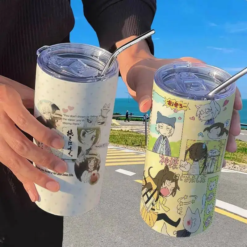

New Anime Kamisama Love Cartoon Acg Creative Thermos Fashion Personalized Stainless Steel Straw Cup