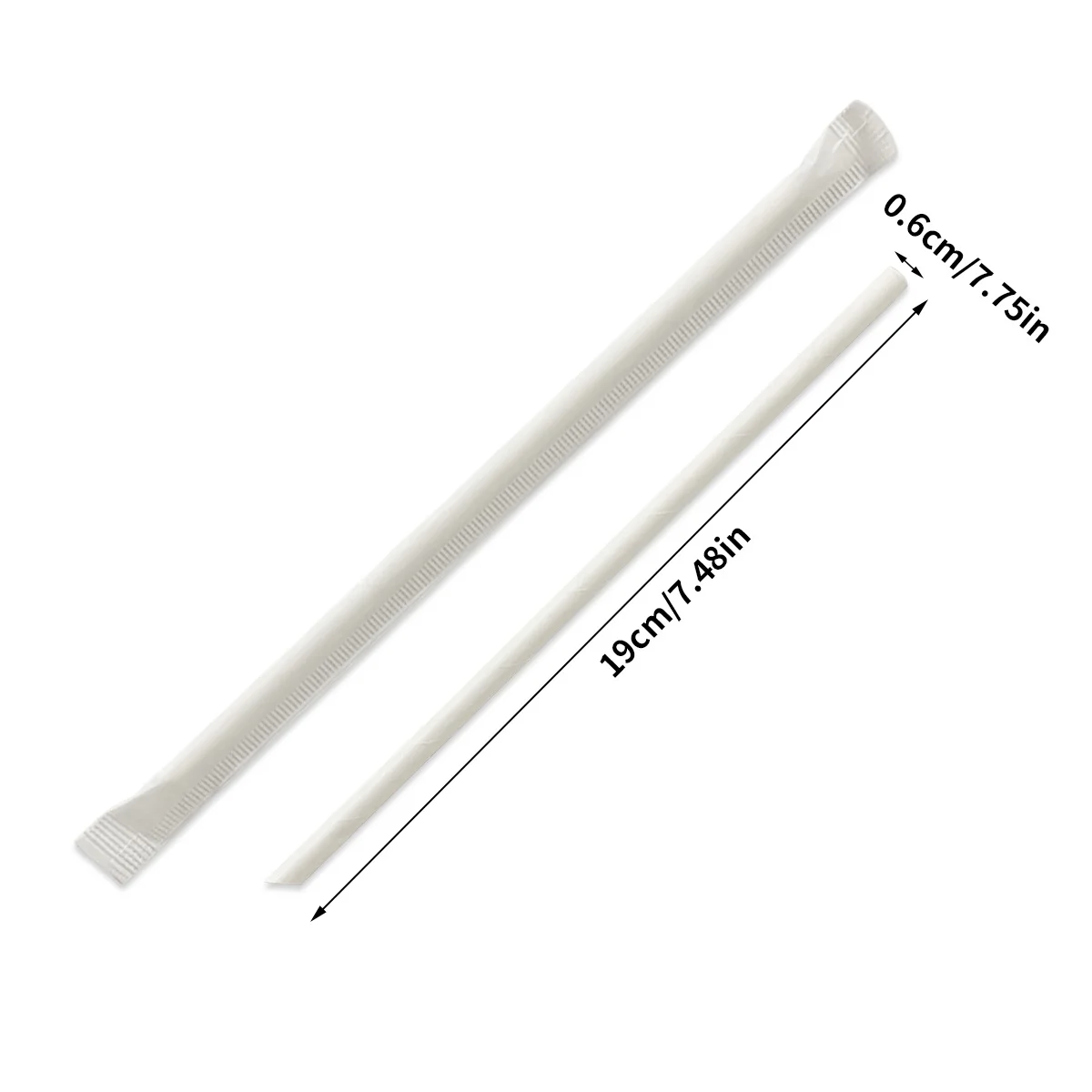 Paper Straws 6*190mm White Paper Straw Drinkware Disposable for Cafes Paper Drinking straws for Coffee Shops Beach Party