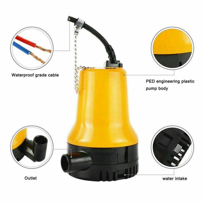 50W 4500L/H 5m DC 12V/24V Wasserpumpe Bürstenlosen Motor Wasser Zirkulation Tauchpumpe Bewässerung brunnen Fisch Teich Waschen Auto – Detail 7