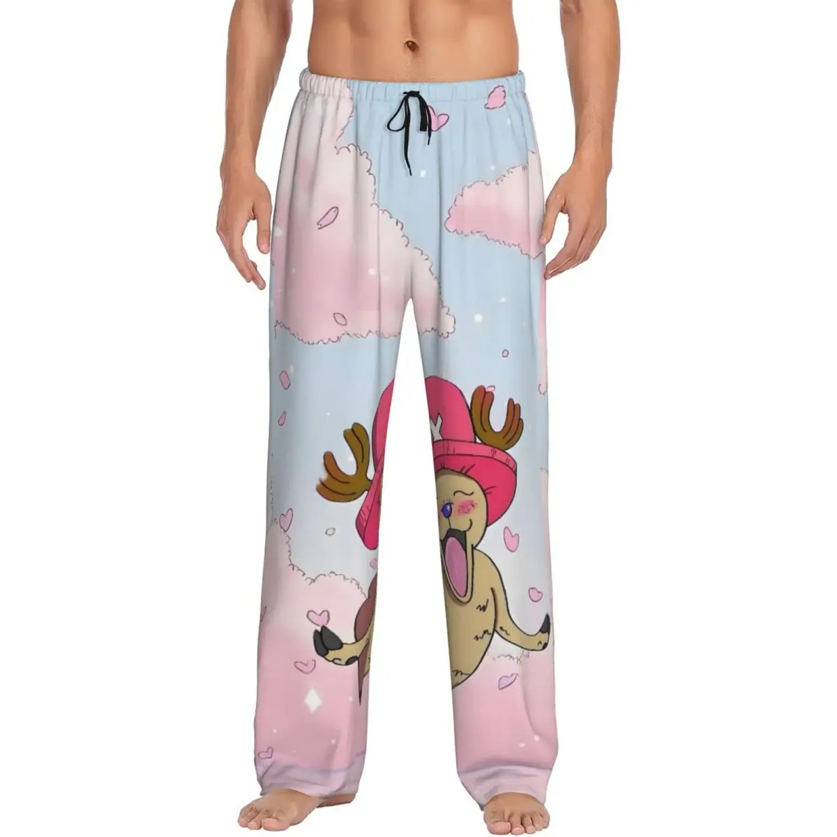 Custom Men's Tony Tony Chopper Pajama Pants Print One Piece Sleep Sleepwear Bottoms with Pockets