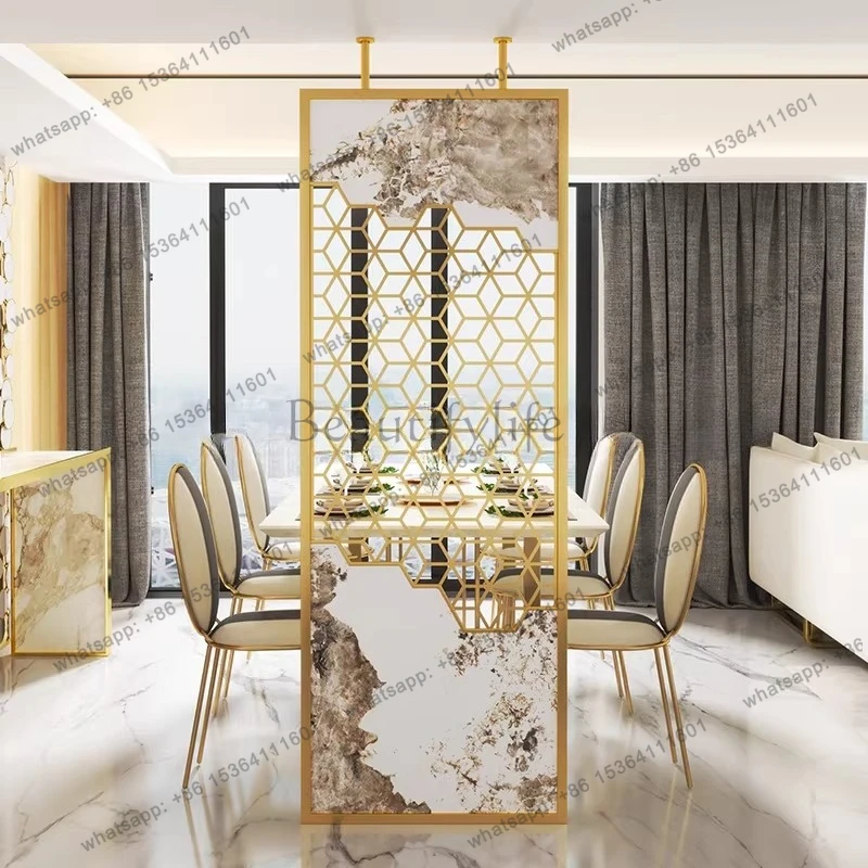 New Chinese stainless steel light luxury screen modern simple high-end partition wall