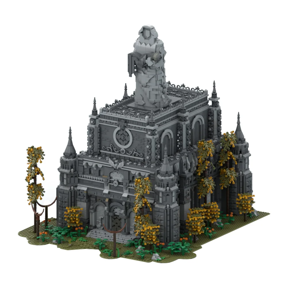 MOC Game Rings Heross Grave Building Blocks Model Medieval Black Castle Architecture Bricks Assembled Toy for Children Gift