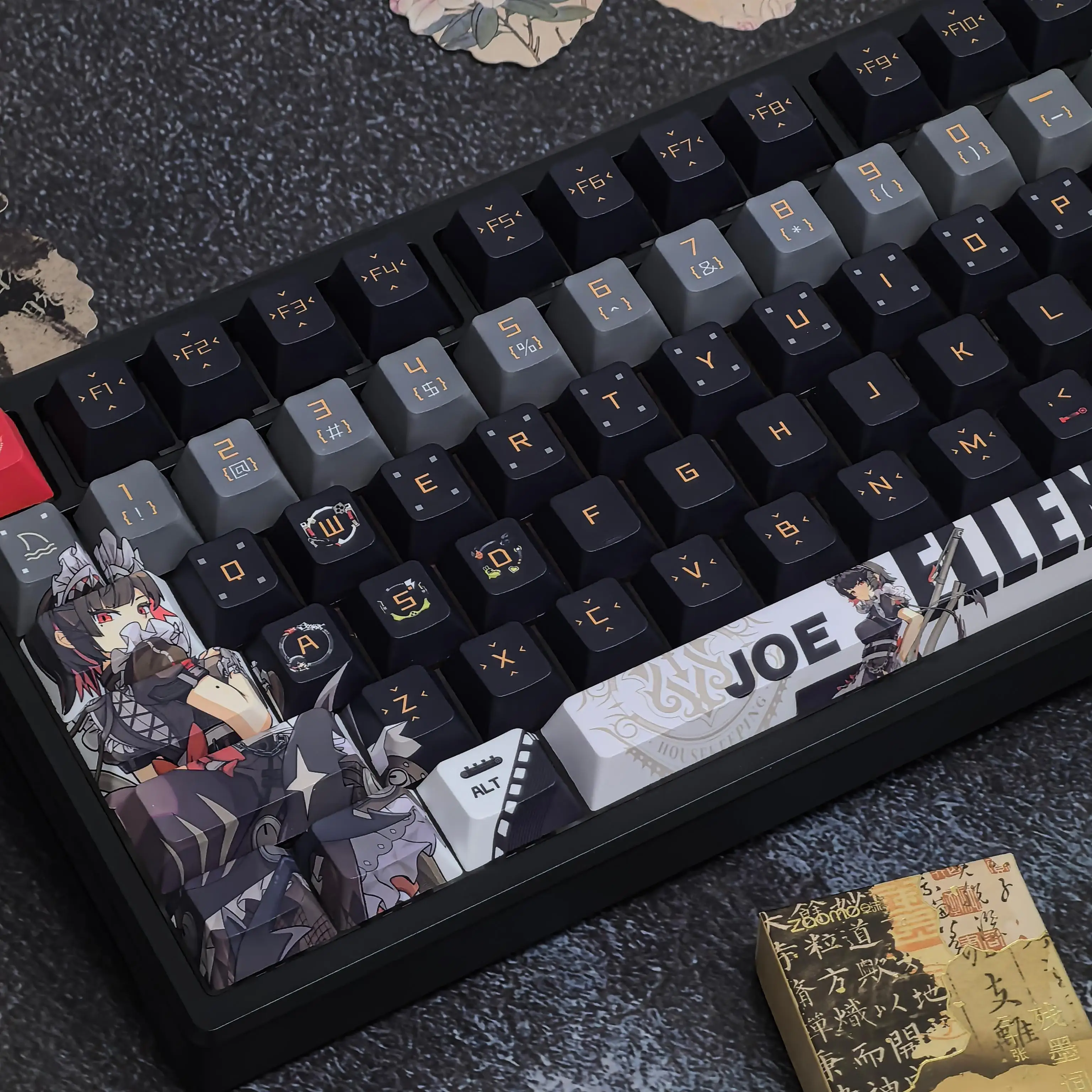 Ellen Joe Keycap Zenless Zone Zero Cartoon Cute Game Character PBT Keycaps Cherry Profile Anime Black Mechanical Keyboard Caps