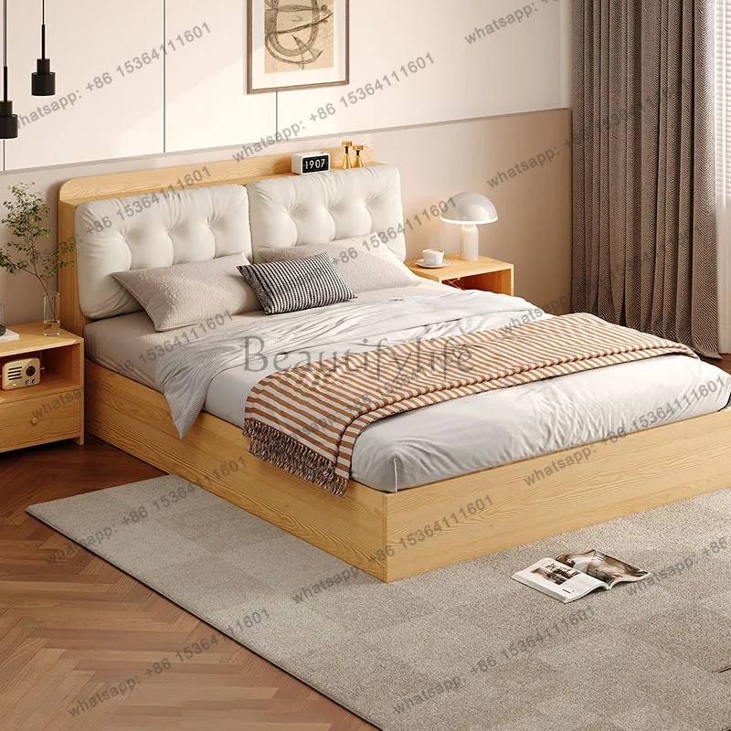 FG Double Luxury Bed Baby Bedroom Modern Children Floor Girls Design Sleeping Princess Bed Mobile Letto Matrimoniale Home Furnit