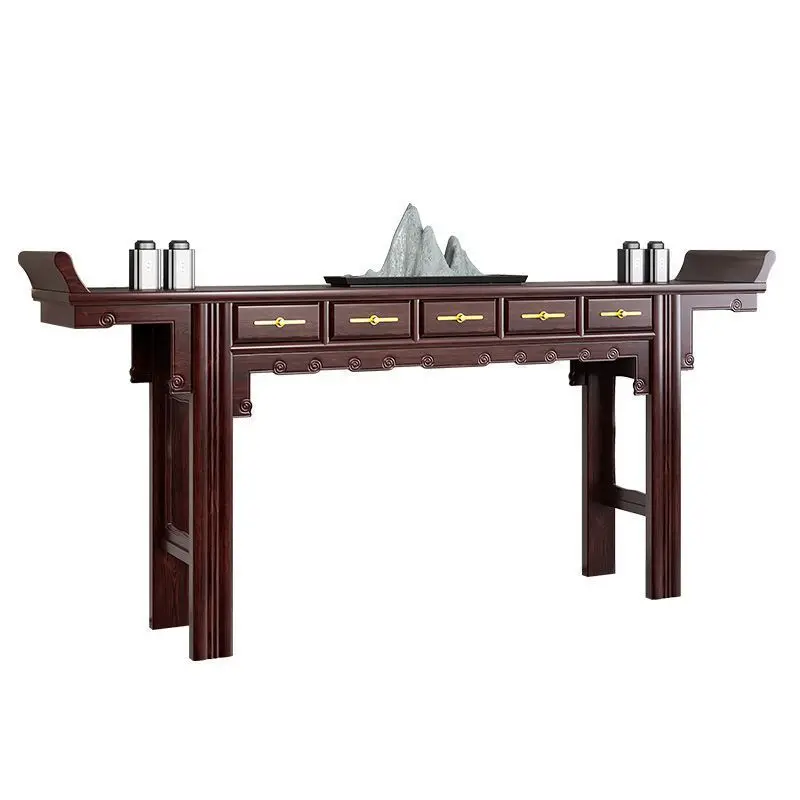 The central hall Eight Immortals table consists of six pieces of solid wood and a small strip table, a twelve-piece set tables