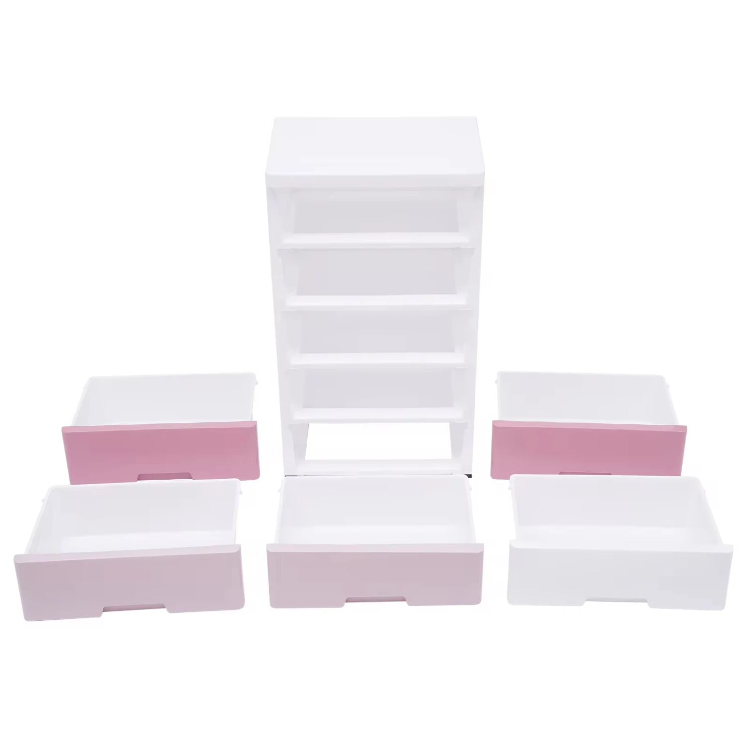 New Cupboard 5-layer  Drawers Clothes  Tower  Dressers with 5 Drawers Pink