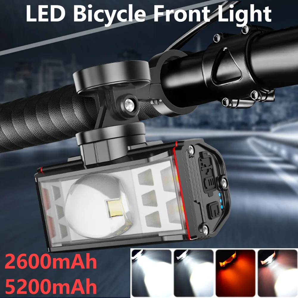 

LED Bike Handlebar Flashlight USB Rechargeable Cycling Flashlight Waterproof MTB Mountain Bike Lamp Bicycle Accessories