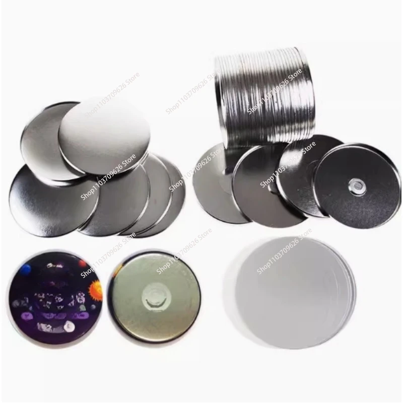 100 Sets of Round Fridge Magnet Button Parts 25mm/32mm/37mm/44mm/58mm/75mm Refrigerator Magnet Supplies for Magnet Badge Machine