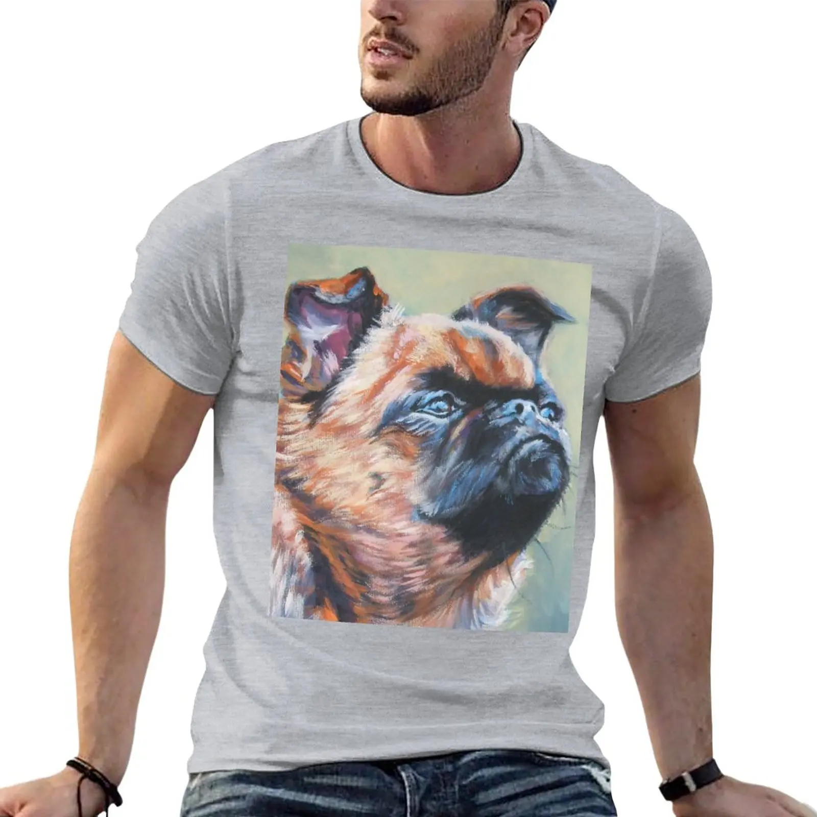 Brussels Griffon Fine Art Painting T-Shirt heavyweight t shirts mens graphic t-shirts hip hop