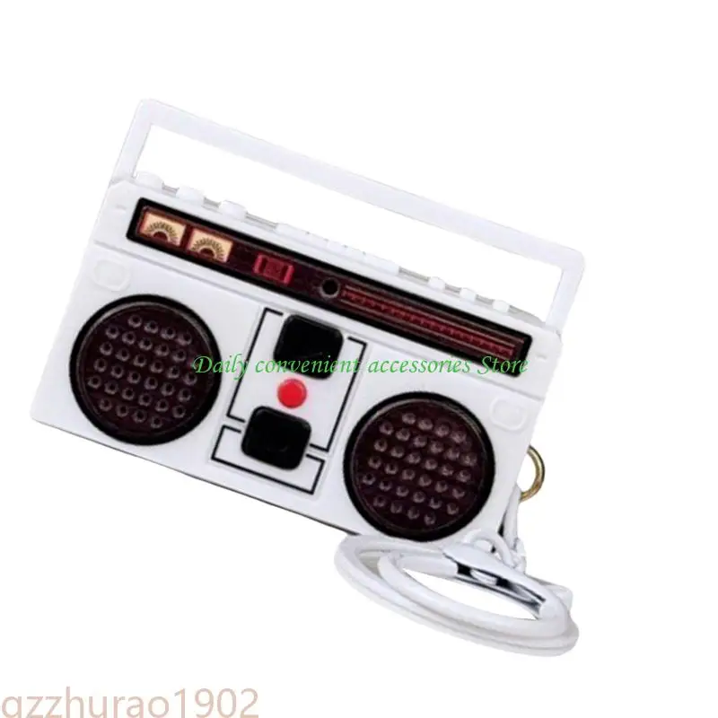97QB Creative Recorder Keychain Retrô Keychain Player para Playback Música Portable Keychain Pingente Decorative Decorative
