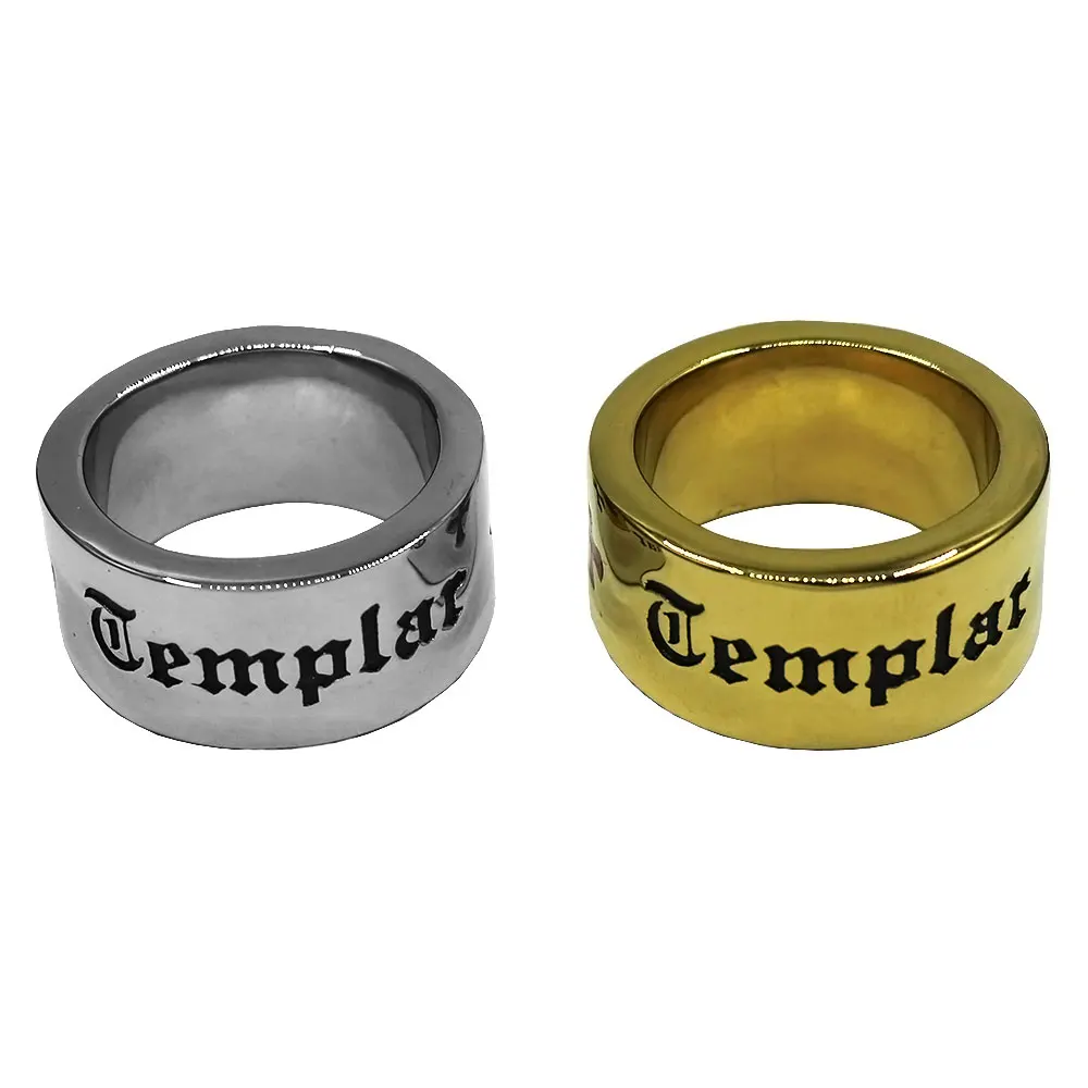 Fashion Knights Templar Ring Stainless Steel Religious Jewelry Classic Black Red Crusade Cross Mens Ring
