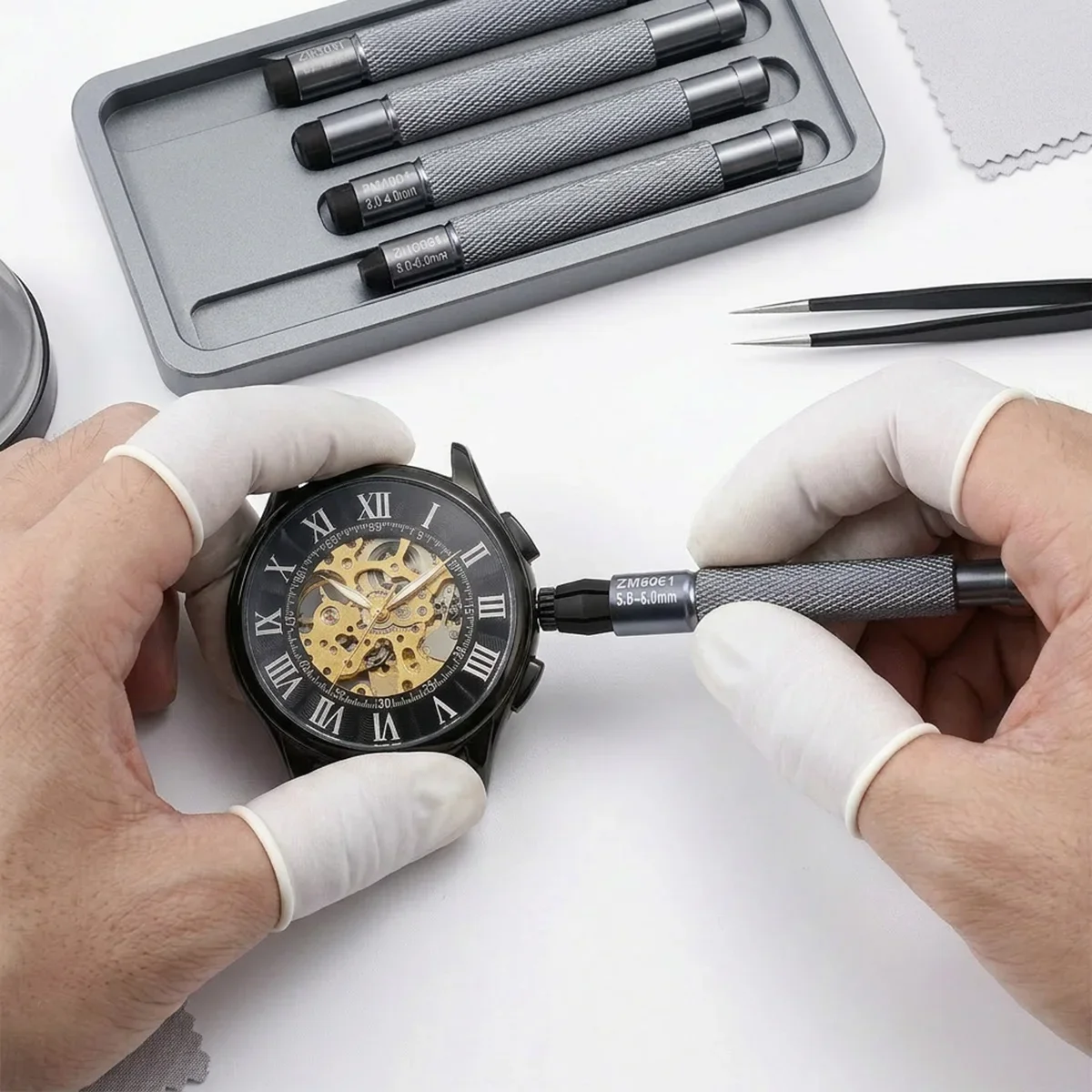 Watch Repair Tool 6Pcs Watch Crown Winding Tool Manual Mechanical Watch Crowns Winder Metal Siameter 2mm-8mm for Watchmaker DIY