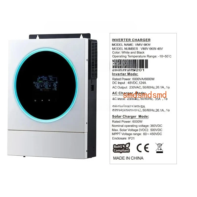 VM IV 4000W Hyb-rid So-lar Inverter Daul Output 230VAC Pure Sine Wave 24V48V MPPT 120A So-lar Charger