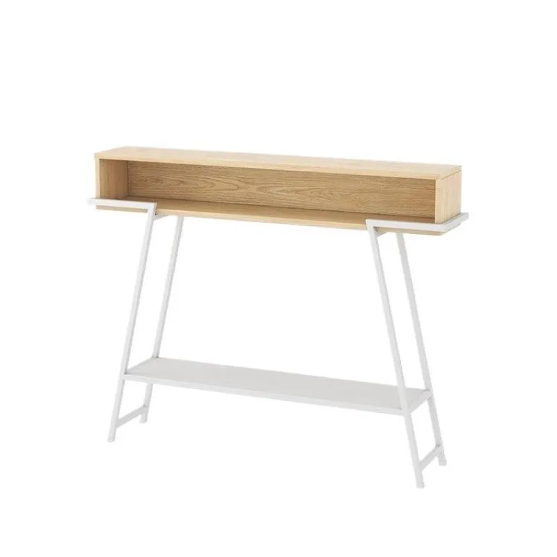 Modern entrance table, simple entry, light luxury metal welding cabinet by the door, long strip several against the wall,