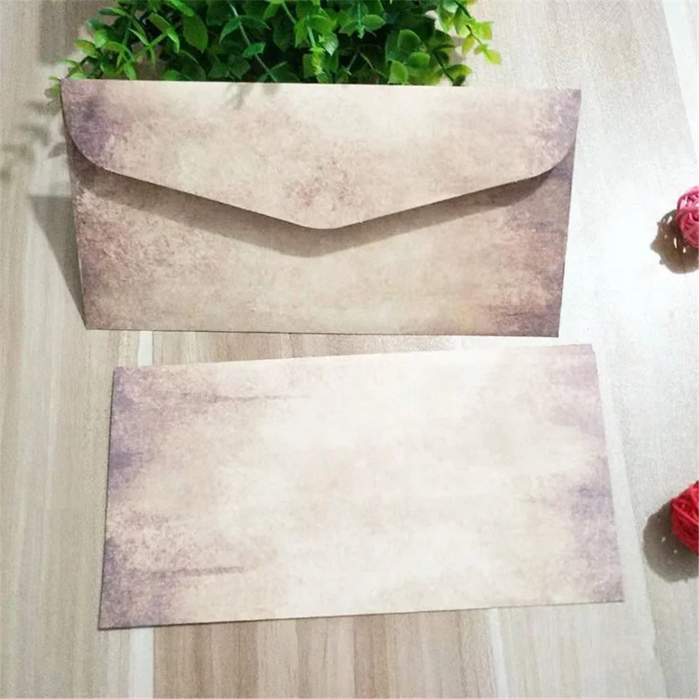 10PC Vintage Envelope Set Antique Stationery Elegant Kraft Paper Envelopes for Wedding & Party Invitations 220*110cm