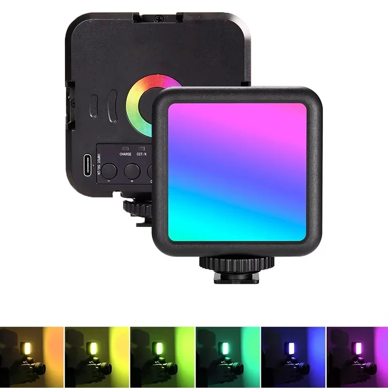 Pocket Full Color RGB Light Portable LED Light Video Mini Fill Light Adjustable Lamp For Camera Smartphone GoPro Laptop Selfie