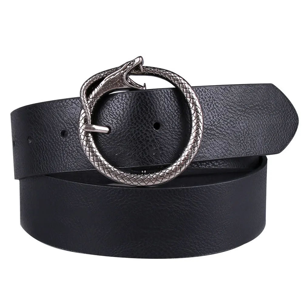 1 قطعة حزام خصر نسائي من البولي يوريثان بإبزيم مربع عتيق حزام أسود عريض لفساتين الجينز حزام خصر نسائي أنيق