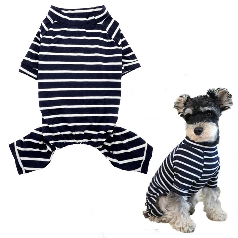 Stripe Dog Pajamas for Small Medium Dogs Female Male, Soft Puppy Bodysuit Onesies Spring Autumn Dog Clothes Doggie Pjs Jumpsuit